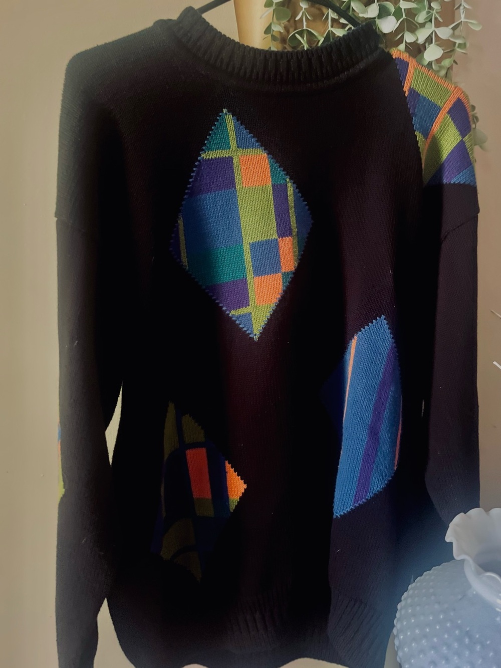 Falke Vintage 1990s Geometric Crewneck Sweater 100% cotton medium